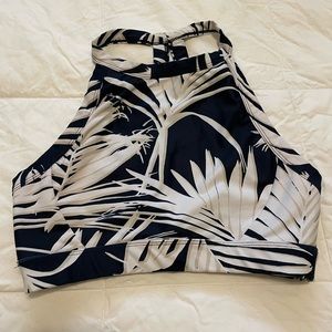 SoulCycle Small blue & white palm print sports bra - excellent condition